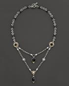 Konstantino Nykta Collection Onyx & Pearl Double Strand Necklace, 18