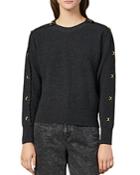 Sandro Joly Metallic Applique Wool & Cashmere Sweater