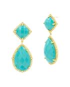 Freida Rothman Color Theory Faceted Double Drop Earrings In 14k Gold-plated Sterling Silver