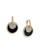 David Yurman 18k Yellow Gold Dy Elements Convertible Drop Earrings With Black Onyx, Mother Of Pearl & Diamonds