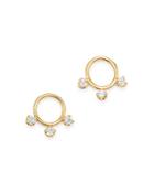 Zoe Chicco 14k Yellow Gold Diamond Small Circle Stud Earrings
