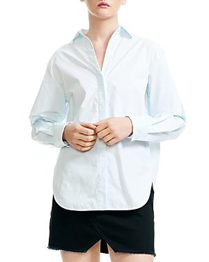 Maje Charme Stripe-inset Button-down Shirt