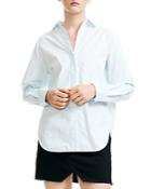 Maje Charme Stripe-inset Button-down Shirt