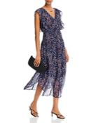 Aqua Floral Print Ruffled Dress - 100% Exclusive