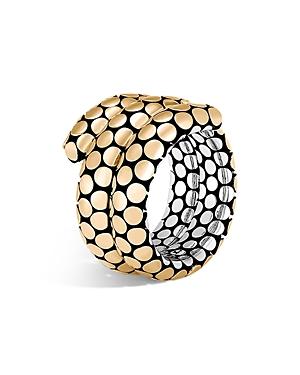 John Hardy 18k Yellow Gold And Sterling Silver Dot Double Coil Ring