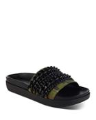 Kendall And Kylie Women's Shiloh Suede Chain Pool Slide Sandals