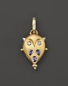 Temple St. Clair 18k Gold Small Owl Locket With Tanzanite And Diamonds