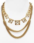 Rebecca Minkoff Pyramid Cut-out Statement Necklace, 18