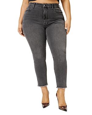 Good American Good Classic Raw Hem Jeans In Black 170