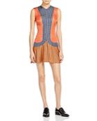 Hanley Geo Pattern Block Silk Mini Dress