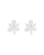 Lele Sadoughi White Lily Drop Earrings In 14k Gold Plate