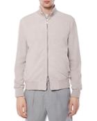 Eleventy Suede Perforated Bomber Jacket
