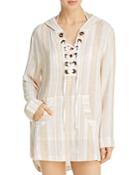 L*space Sunsational Stripe Love Letters Tunic Swim Cover-up