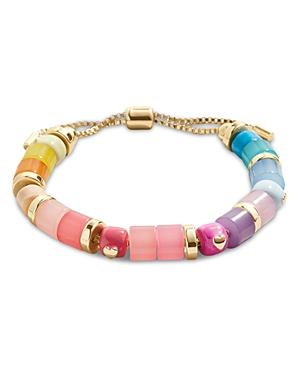 Baublebar Santa Cruz Multicolor Beaded Slider Bracelet In Gold Tone