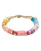 Baublebar Santa Cruz Multicolor Beaded Slider Bracelet In Gold Tone