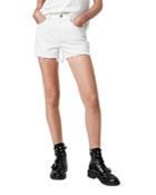 Allsaints Sandy Frayed Hem Denim Shorts In White