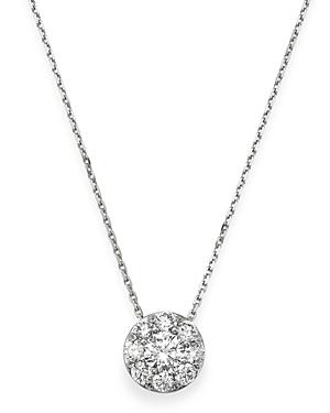 Bloomingdale's Diamond Circle Small Pendant Necklace In 14k White Gold, 0.25 Ct. T.w. - 100% Exclusive