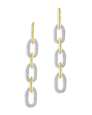 Bloomingdale's Diamond Paperclip Link Drop Earrings In 14k Yellow And White Gold, 1.0 Ct. T.w. - 100% Exclusive