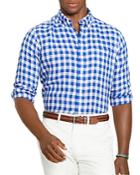 Polo Ralph Lauren Gingham Linen Regular Fit Button Down Shirt