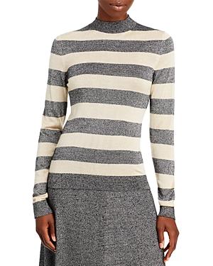 Boss Striped Mock Neck Sweater