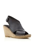 Kenneth Cole Quin Leather Espadrille Wedge Sandals