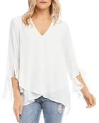 Karen Kane Ruffle Sleeve Crossover Top