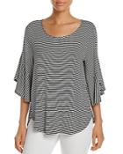 Kim & Cami Flutter Bell Seeve Striped Top