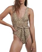 Charlie Holiday Effie Wrap Tie One Piece Swimsuit