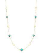 Bloomingdale's Turquoise Long Clover Necklace In 14k Yellow Gold, 36 - 100% Exclusive