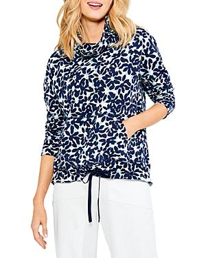 Nic+zoe Blooming Blues Pocket Top