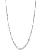 Diamond Graduated Tennis Necklace In 14k White Gold, 3.0 Ct. T.w.