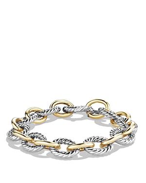 David Yurman Oval Large Link Bracelet With Gold, 8.25