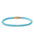 David Yurman Spiritual Beads Bracelet With Turquoise In 14k Yellow Gold