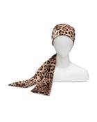 Eugenia Kim Gigi Leopard Print Satin Headscarf