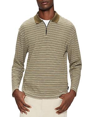 Ted Baker Beer Cotton Blend Striped Long Sleeve Polo
