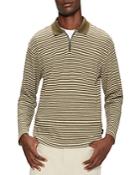 Ted Baker Beer Cotton Blend Striped Long Sleeve Polo
