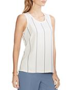 Vince Camuto Striped Mixed Media Tank