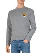 The Kooples Embroidered Tiger-patch Fleece Sweatshirt