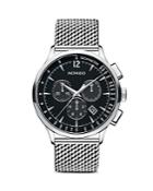 Movado Men's Circa Chronograph With Stainless Steel Mesh Bracelet And Black Dial, 42 Mm