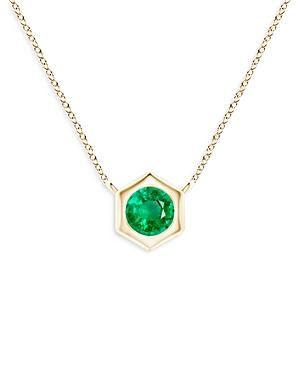 Natori 14k Yellow Gold Emerald Pendant Necklace, 17