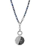 John Hardy Men's Sterling Silver Classic Chain Multi-stone Medallion Transformable Pendant Necklace, 26