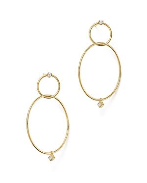 Zoe Chicco 14k Yellow Gold Double Diamond Circle Drop Earrings