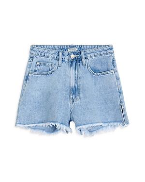 Weworewhat The Boyfriend Denim Shorts In Light Blue Wash
