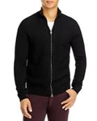 Boss Madori Wool Mesh Regular Fit Mock Neck Cardigan