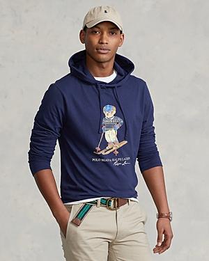 Polo Ralph Lauren Cotton Ski Polo Bear Graphic Hooded Long Sleeve Tee