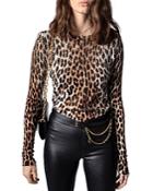 Zadig & Voltaire Studded Leopard Print Cashmere Sweater