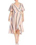 B Collection By Bobeau Curvy Orna Striped Wrap Dress