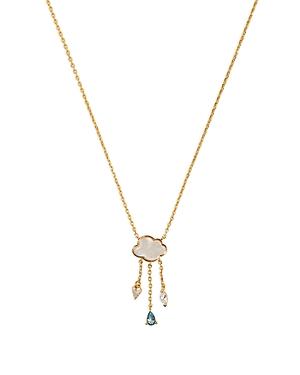 Kate Spade New York Wishes Cubic Zirconia & Mother Of Pearl Cloud Pendant Necklace, 17-20