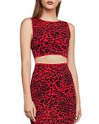 Bcbgmaxazria Leopard Jacquard Cropped Top