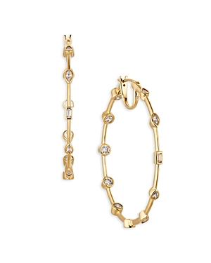 Nadri Daylight Crystal Bezel Hoop Earrings